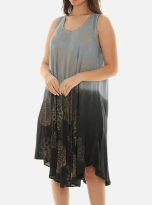 Sea Shell Print on Rayon Women's Midi Dress