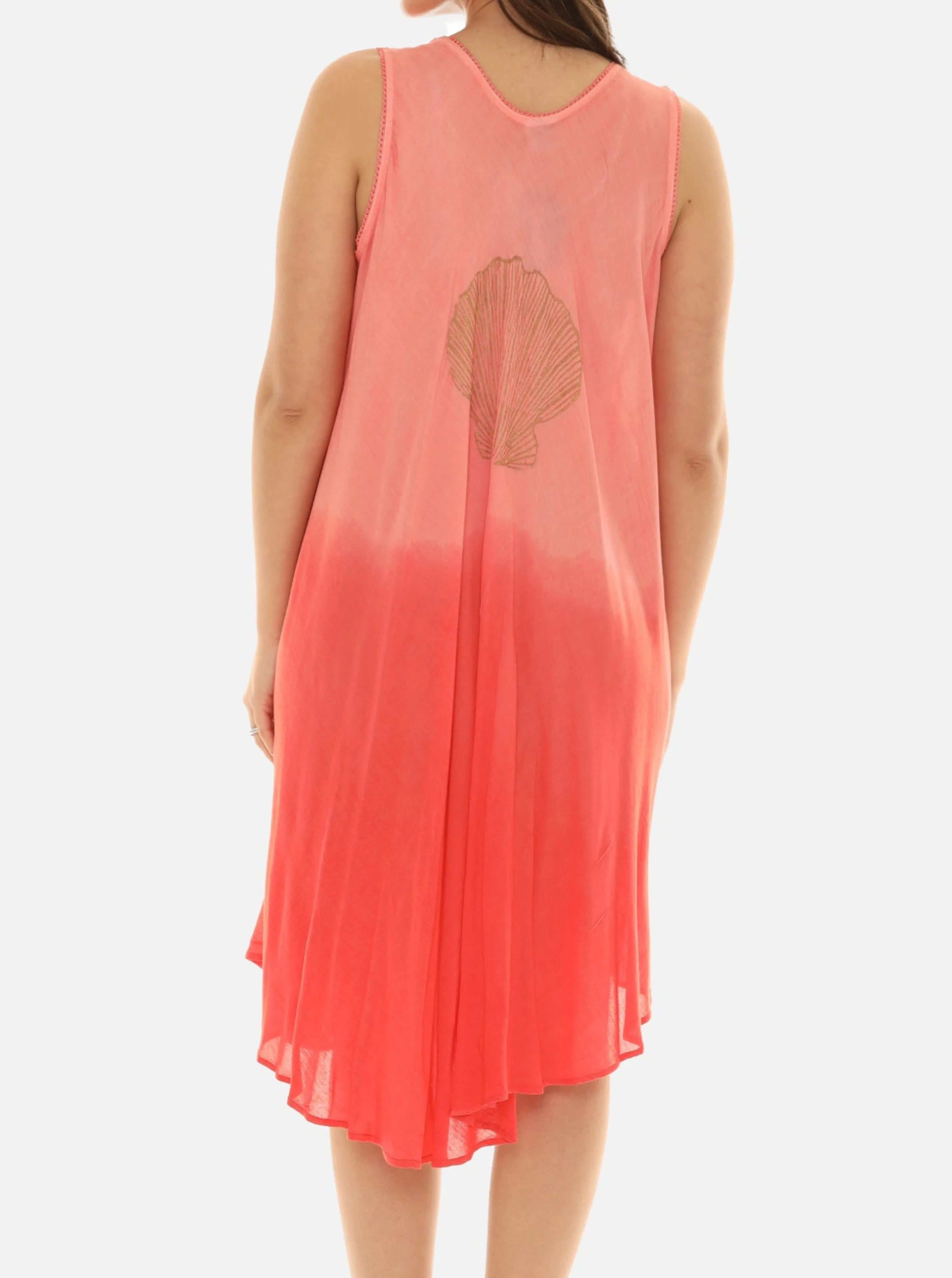 Sea Shell Print on Rayon Women's Midi Dress