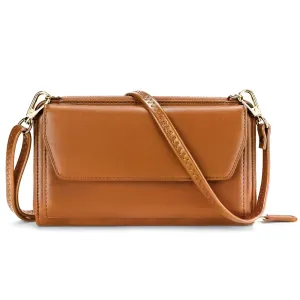 Small wallet with credit card holders, cell phone pocket with zipper around 2 straps