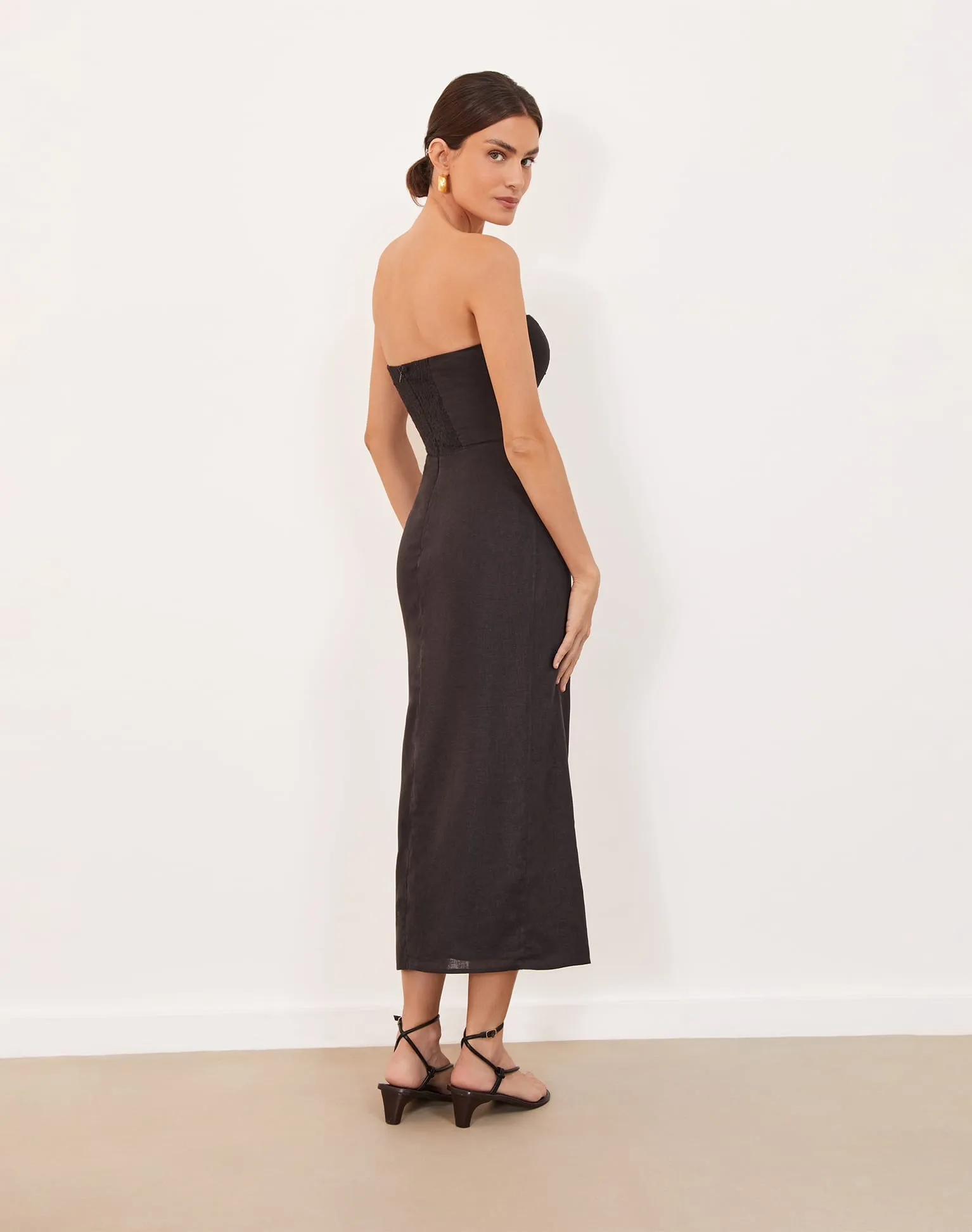 Sonny Detail Midi Dress - Black