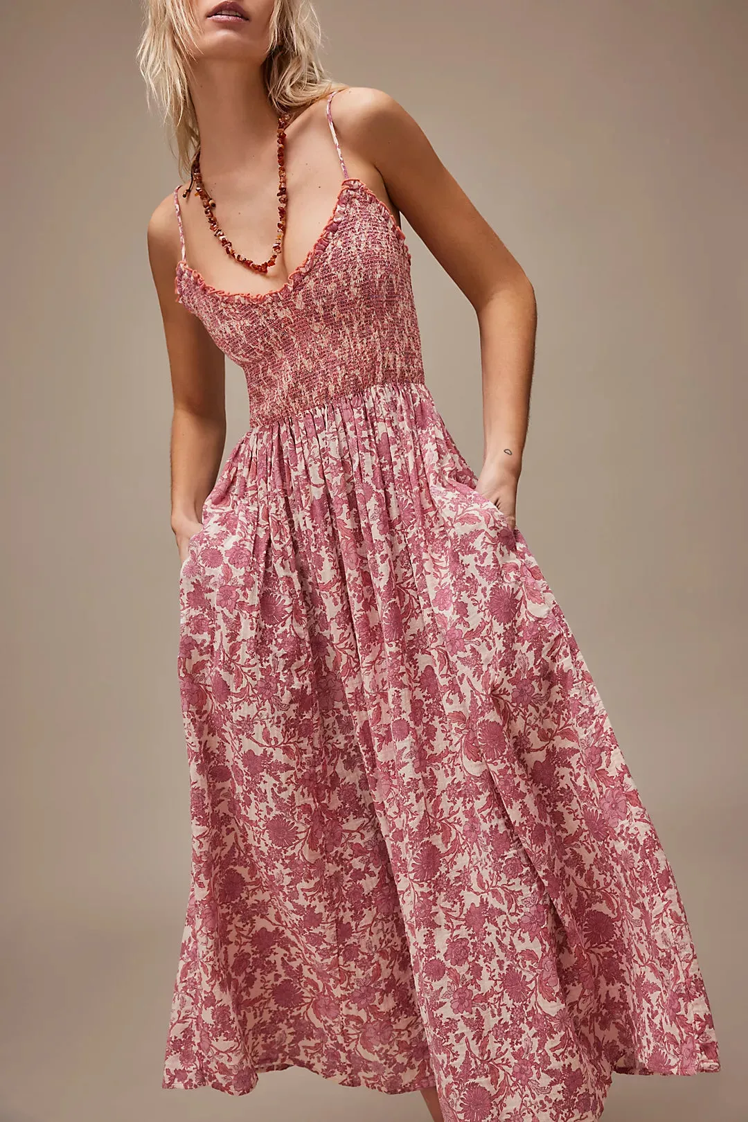 Sweet Nothings Midi Dress ~ Pink