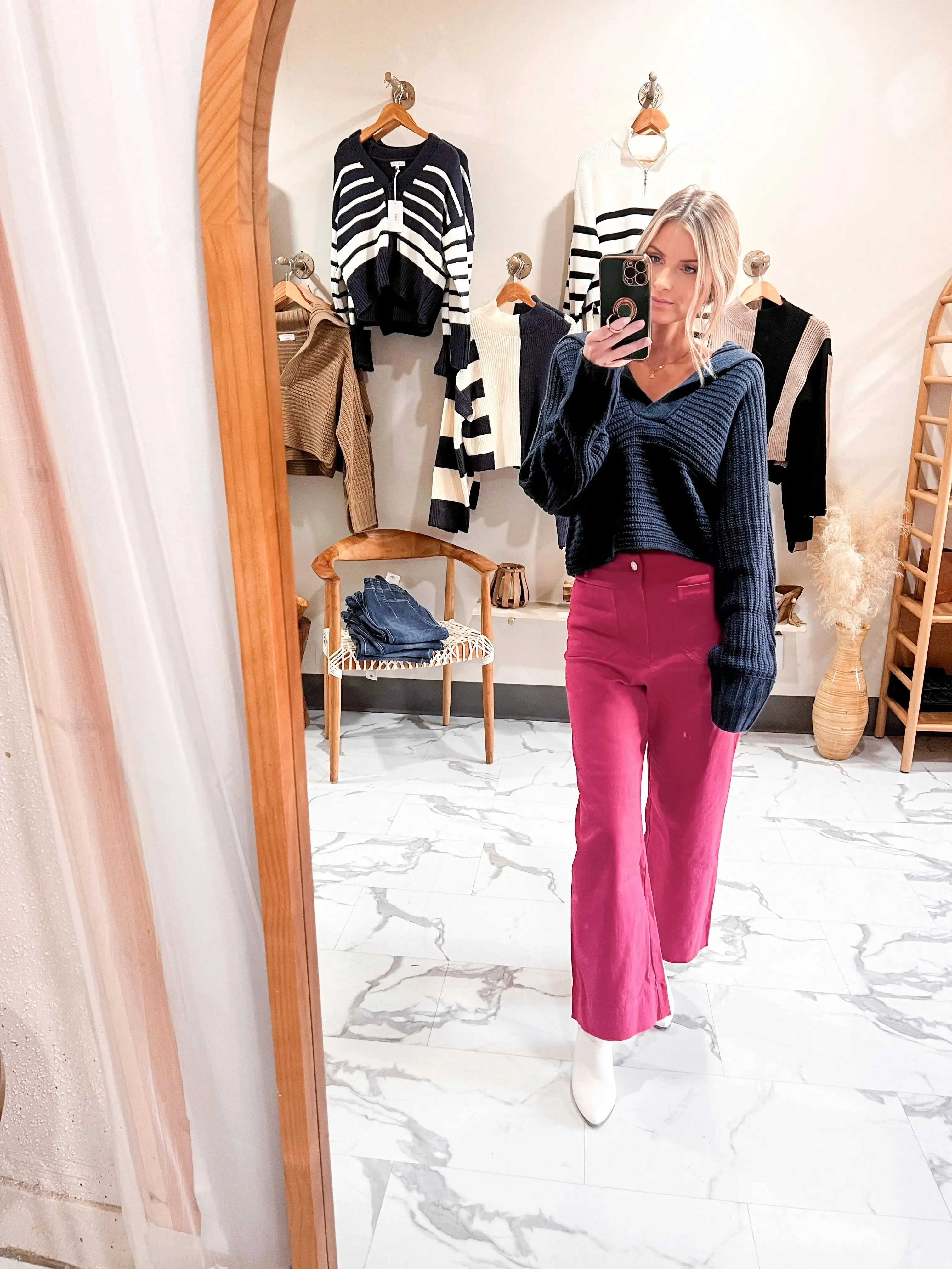 THE VALENTINA WIDE LEG JEANS-HOT PINK