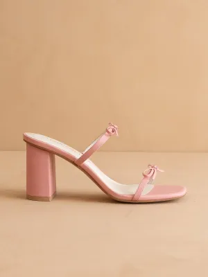 The Wendy | Pink Double Strap Bow Heels