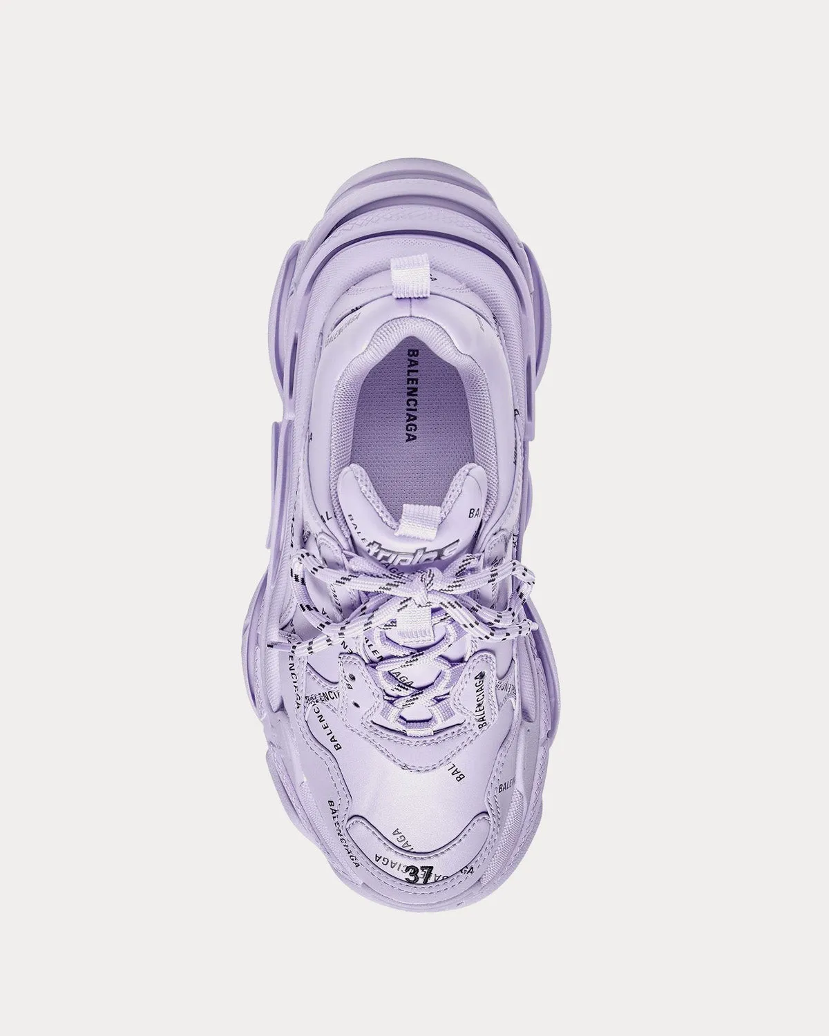 Triple S Allover Logo Lilac Low Top Sneakers