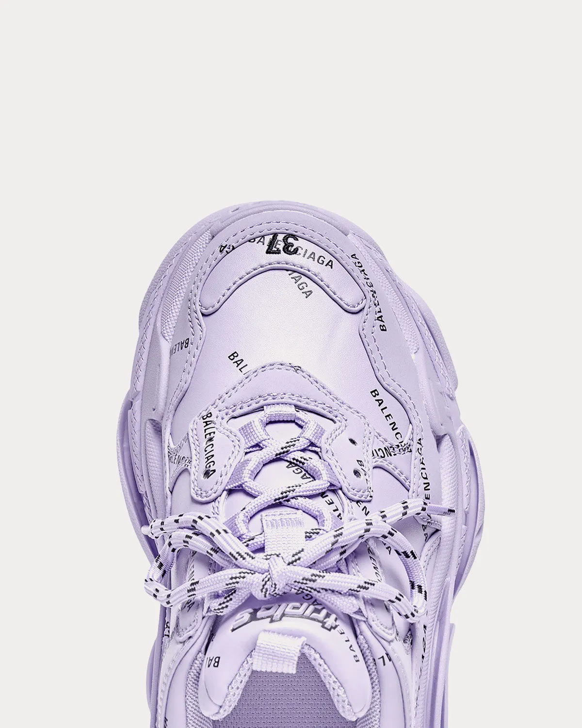 Triple S Allover Logo Lilac Low Top Sneakers