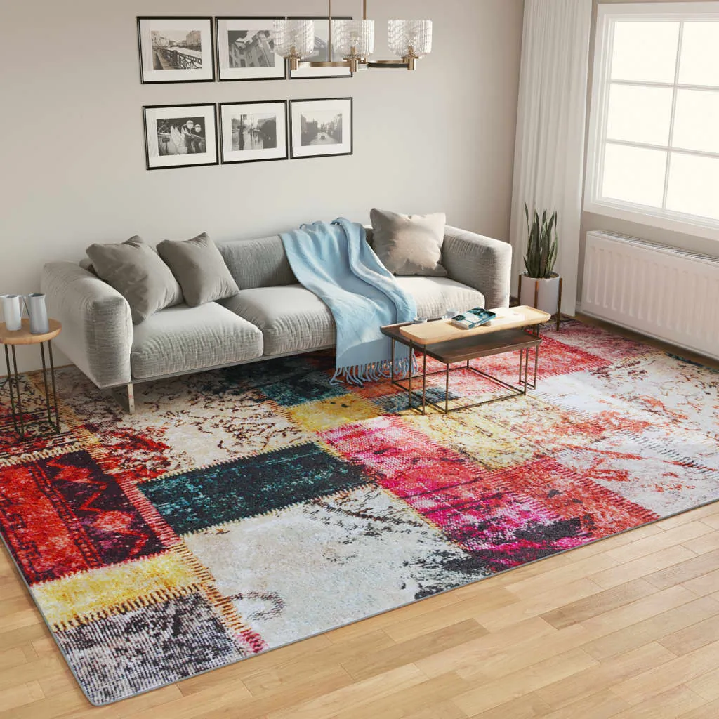vidaXL Washable Multicolour Rug 400x300 cm | Anti Slip, Noise Reduction, Easy Care