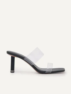 Vinyl Double Strap Heeled Sandals