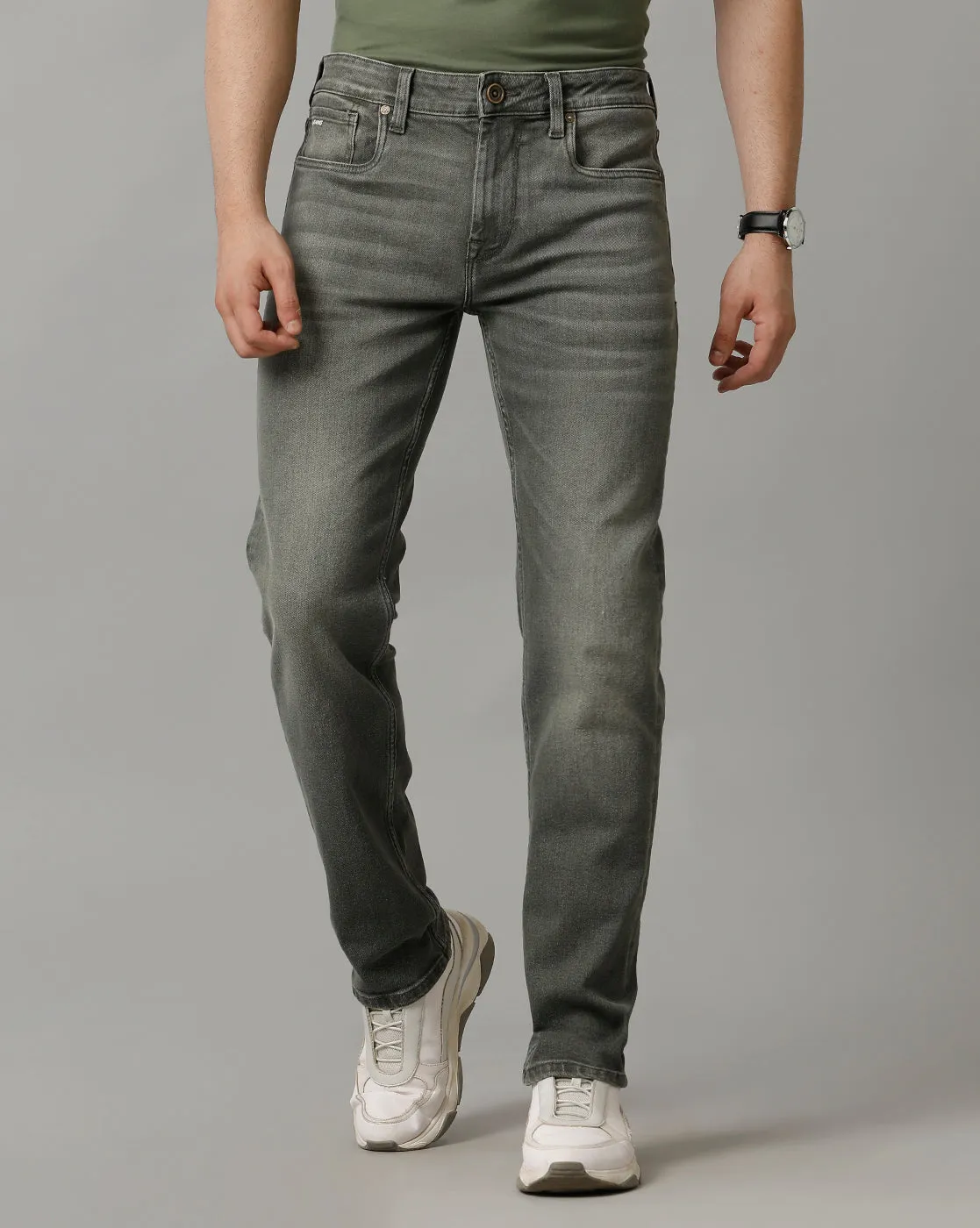 Voi Mens Army Green Borris Slim Jeans