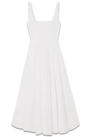 Wells Pleated Stretch-Cotton Poplin Midi Dress