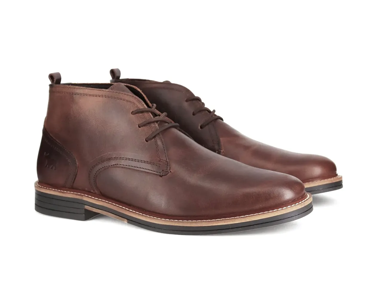 Wild Rhino Shooter Brown 3 Eyelet Ankle Boot Made In Portugal