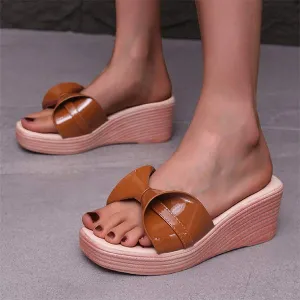 Women's Bowknot Wedge Slide Sandals 81253338C