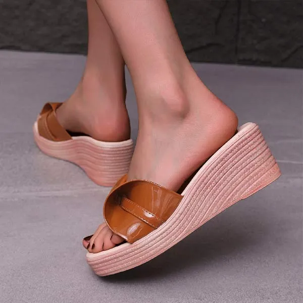 Women's Bowknot Wedge Slide Sandals 81253338C