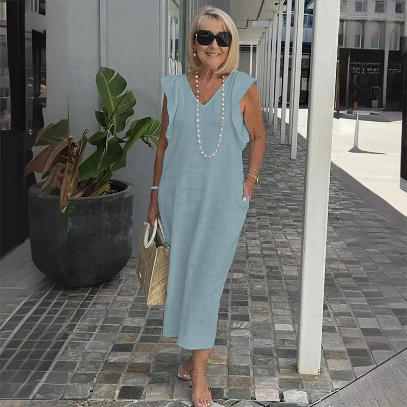 Women's Casual Summer Dress | Cotton Linen Blend