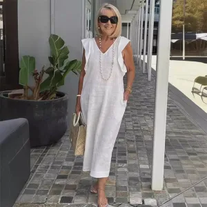 Women's Casual Summer Dress | Cotton Linen Blend
