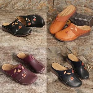 Women's Retro Hollow Flower Wedge Slippers 05435985S