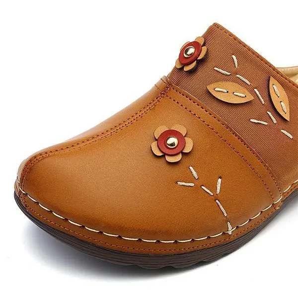 Women's Retro Hollow Flower Wedge Slippers 05435985S